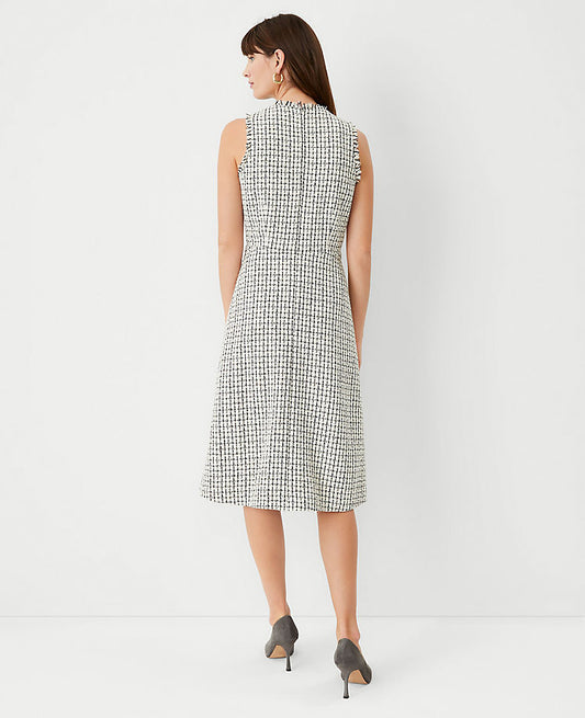 Robe midi en tweed