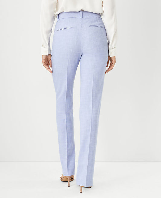 Le pantalon droit Sophia en tissage croisé - Coupe galbée