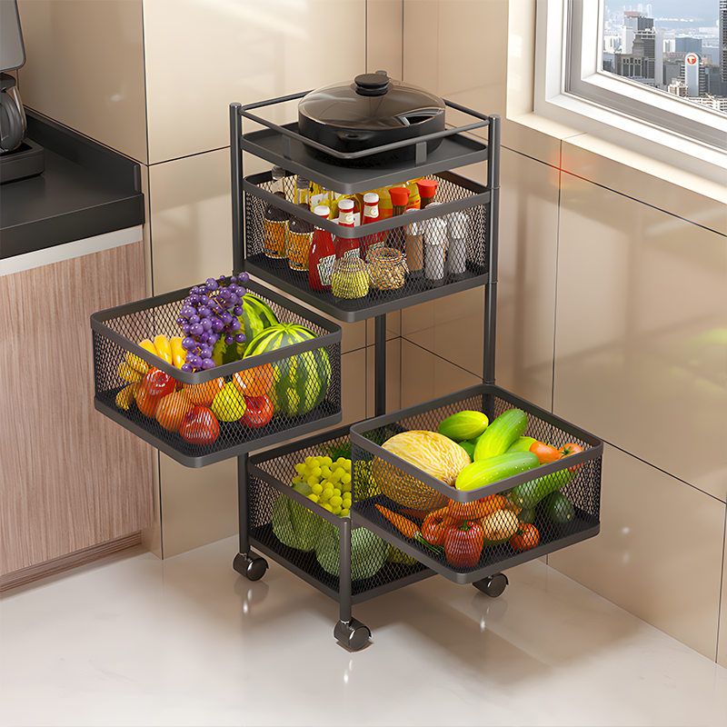 ??Mother's Day Flash Sale??Multifunctional Kitchen Shelf Multi-layer Rotatable Storage Rack