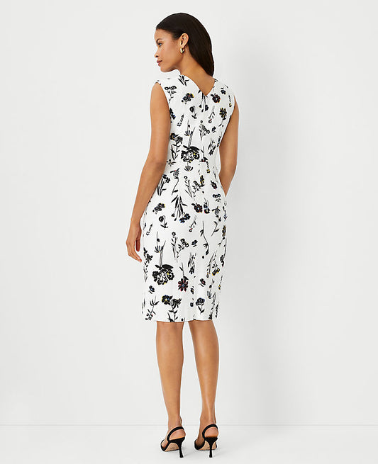 Robe fourreau florale décolleté en V double