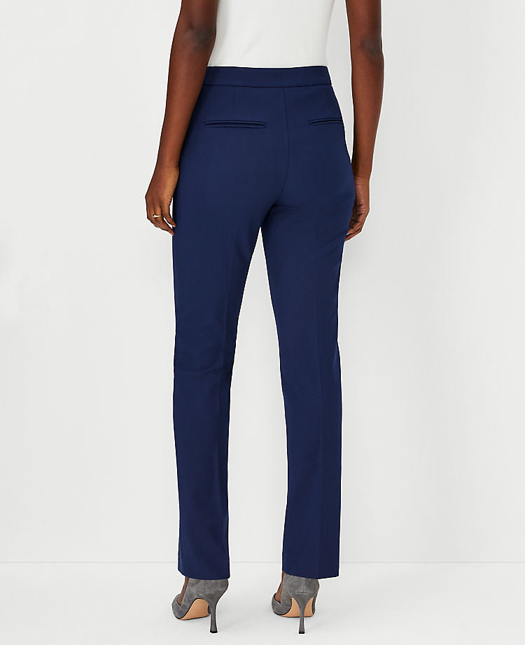 Die Side Zip Sophia Straight Hose aus Bi-Stretch