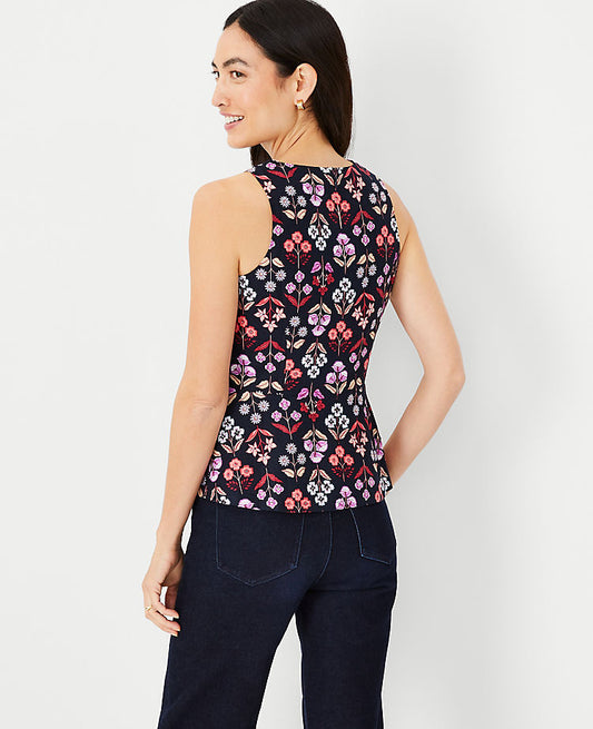 Haut cache-cœur peplum à fleurs