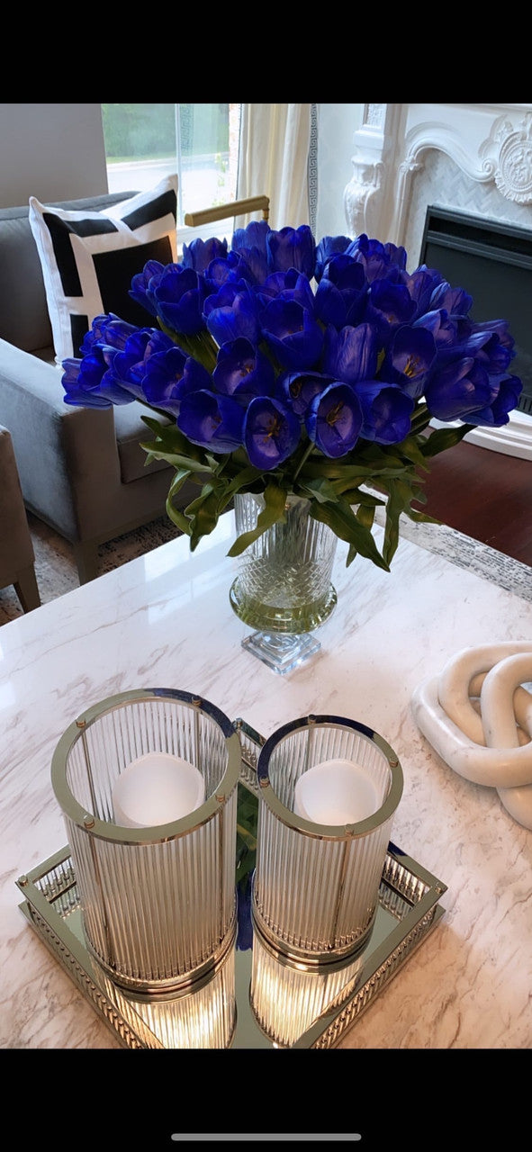 Blue Tulips in Cristo Urn