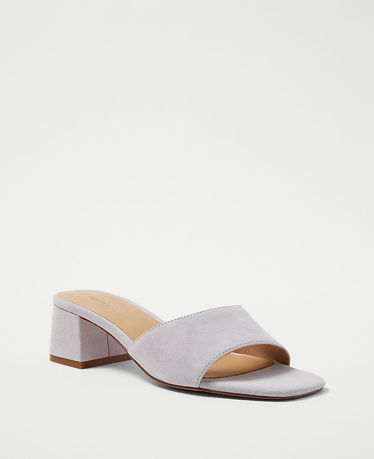 Wildleder-Mulesandalen mit Blockabsatz