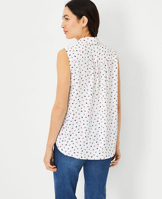 Chemise sans manches à motif floral