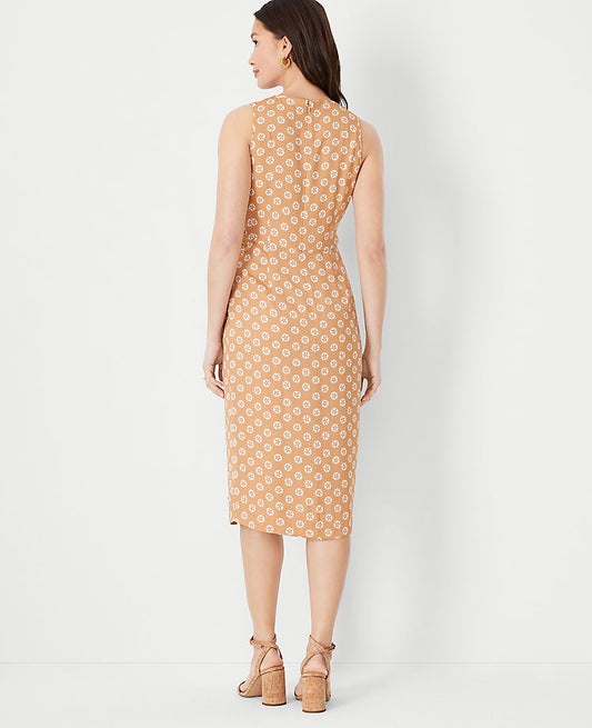 Robe fourreau à nouer à imprimé floral