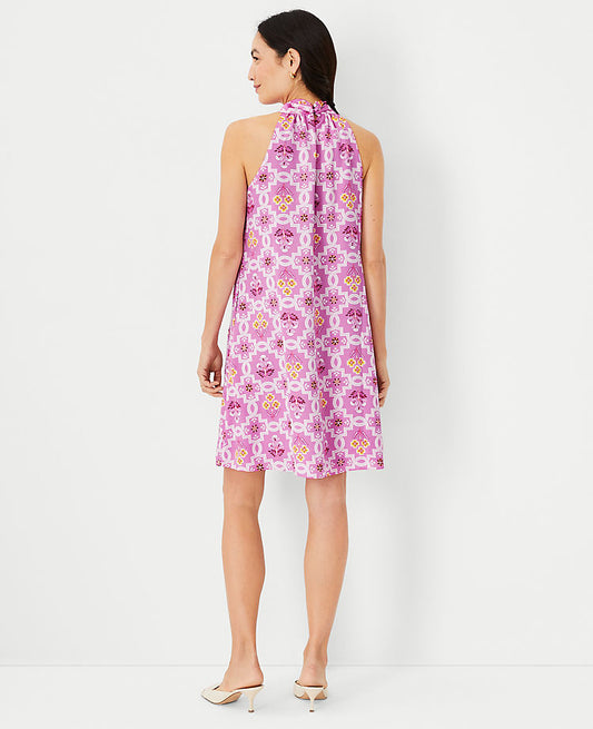 Robe à imprimé carreaux et col noué