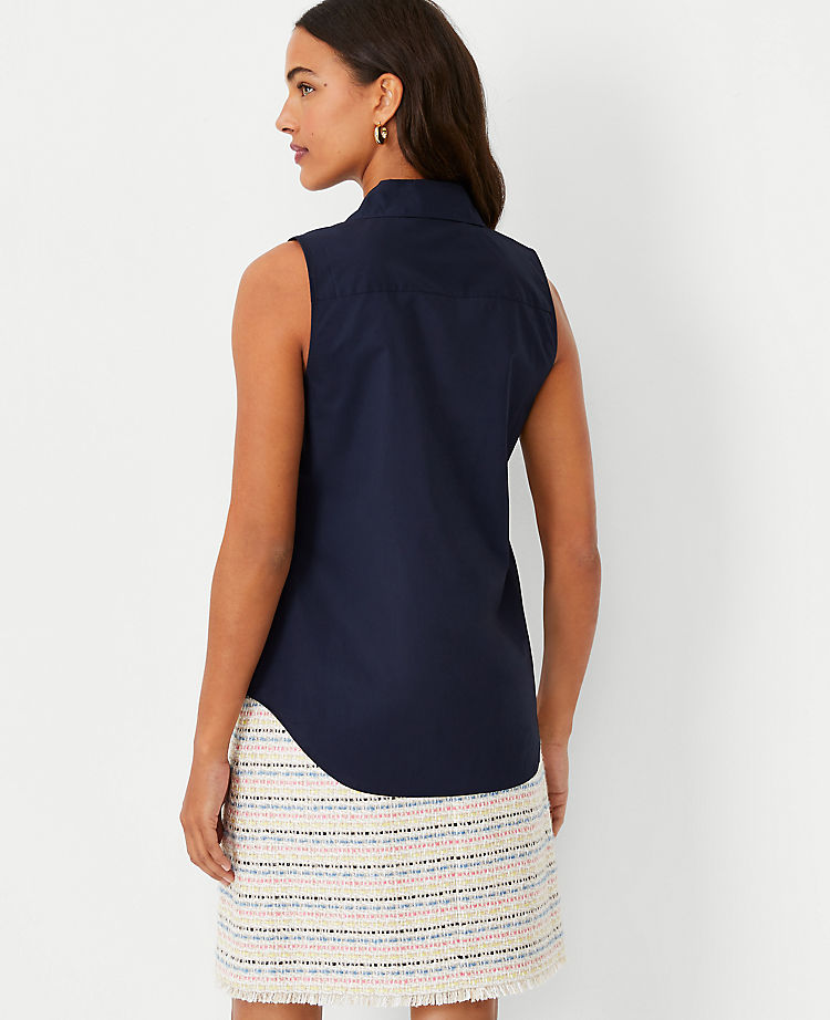 Chemise sans manches essentielle en popeline