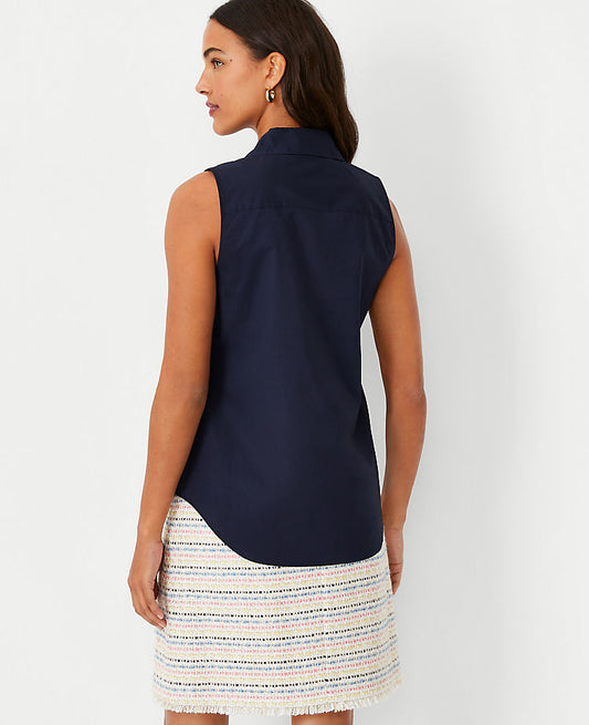 Chemise sans manches essentielle en popeline