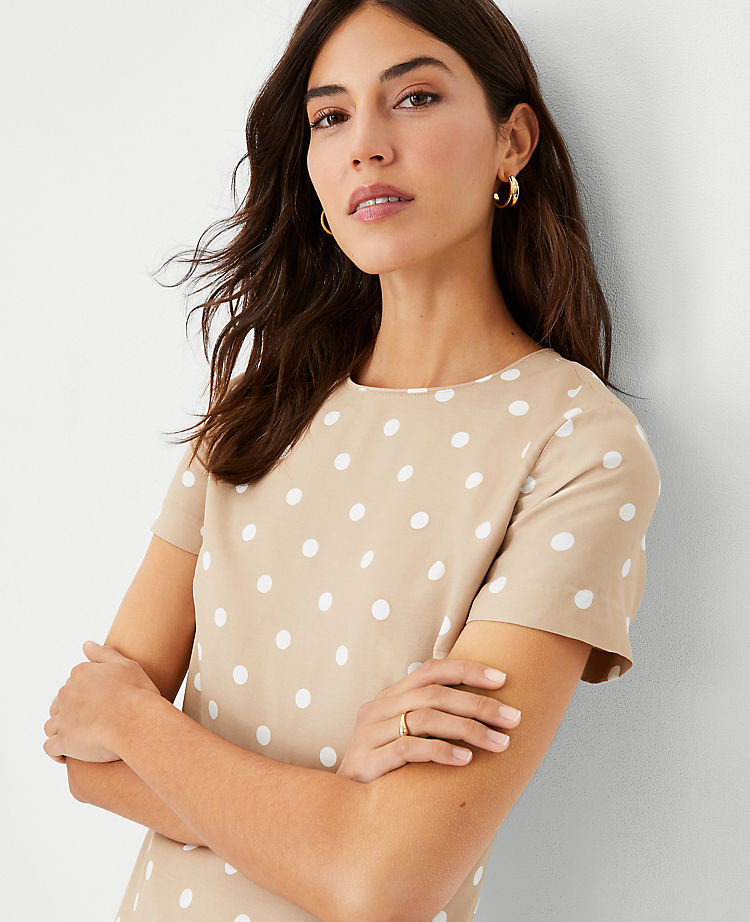 Robe droite T-shirt à pois