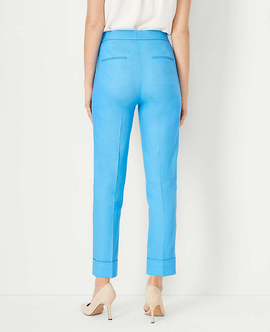 Le pantalon de cheville taille haute Eva en mélange de lin - Coupe incurvée