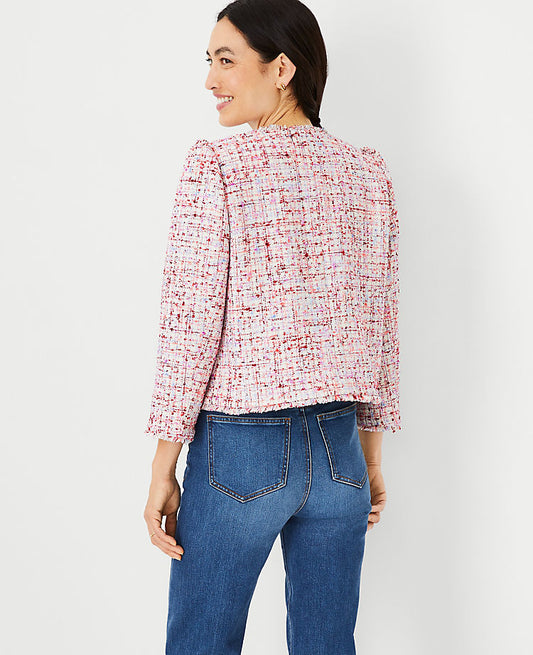Veste FRinge en tweed à manches bouffantes