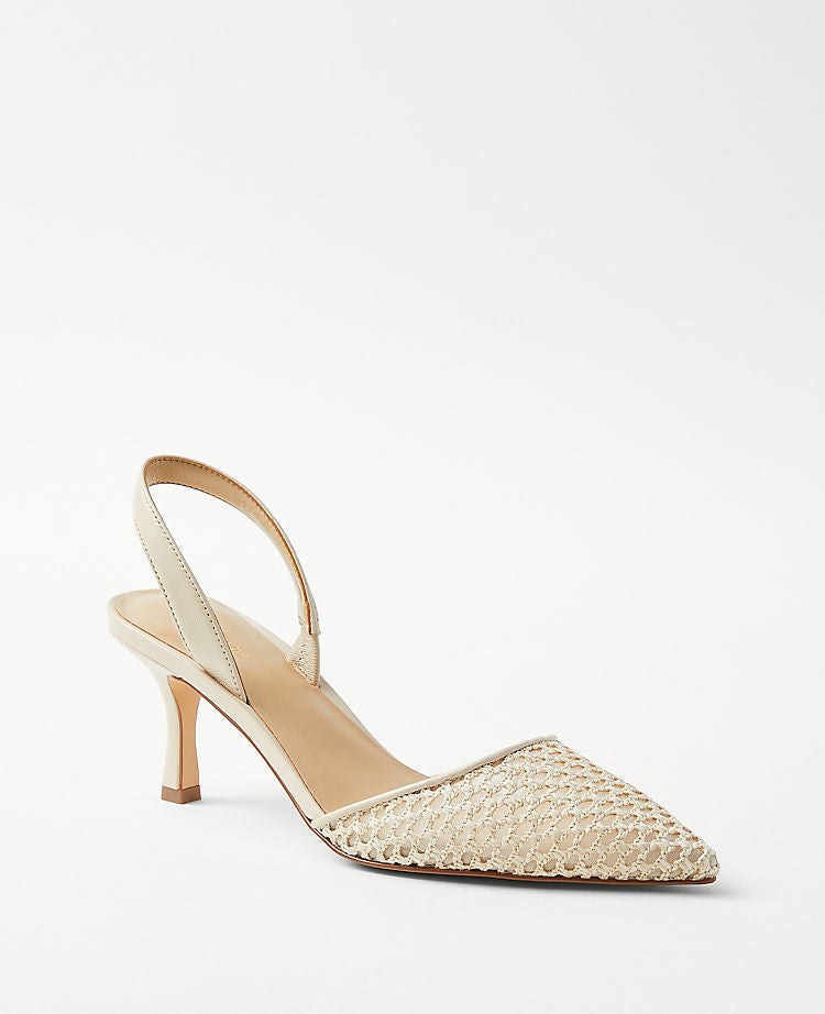 Escarpins à bride arrière en maille tressée Eryn