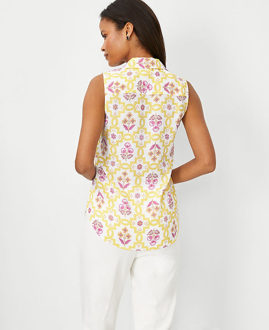 Chemise Essentielle Sans Manches Imprimé Carreaux