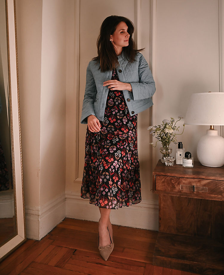 Floral Tiered Midi Dress