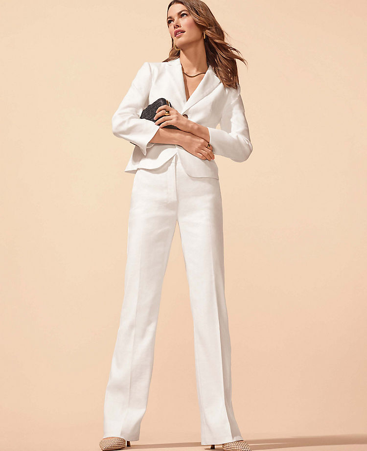 The Shorter Two Button Blazer in Linen Blend