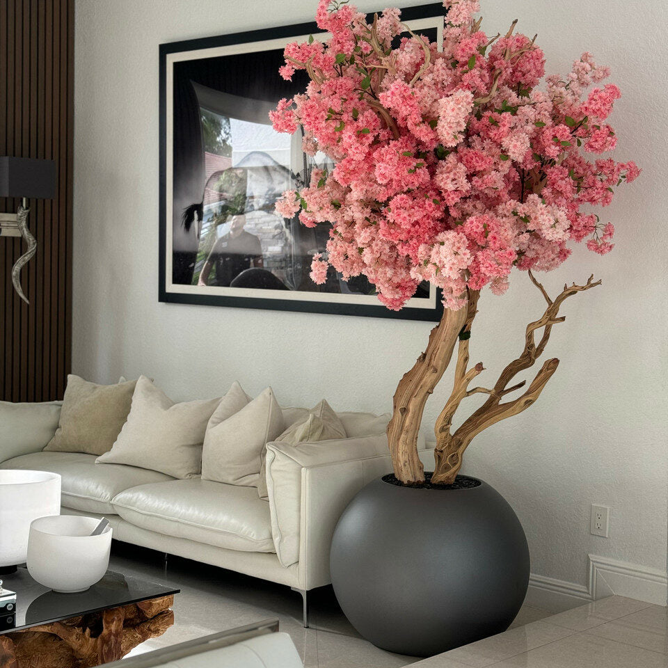Matte Green Customized Two-color Cherry Blossom Tree