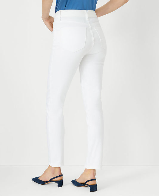 Jean skinny mi-taille sculptant blanc