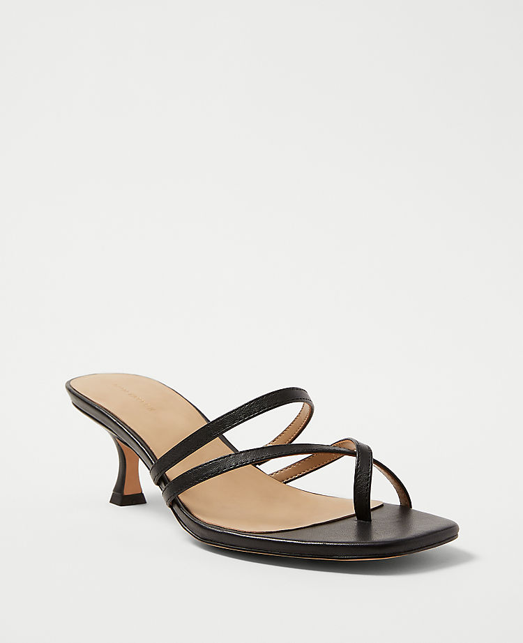 Riemchen-Mules aus Leder