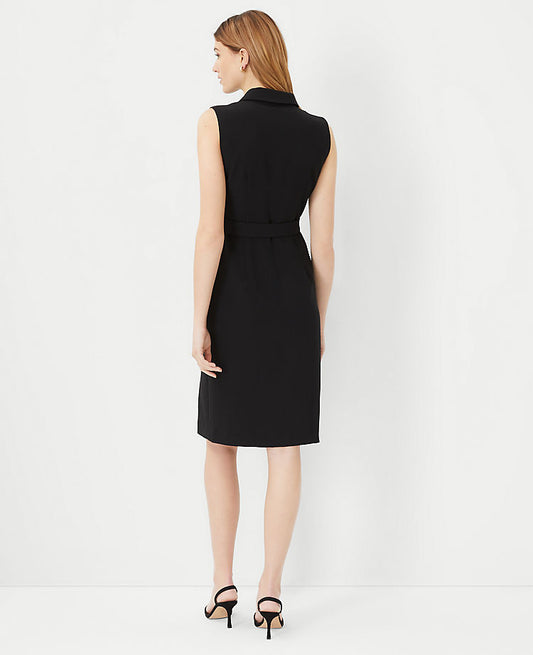 Robe évasée à revers et ceinture
