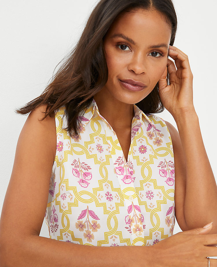 Chemise Essentielle Sans Manches Imprimé Carreaux