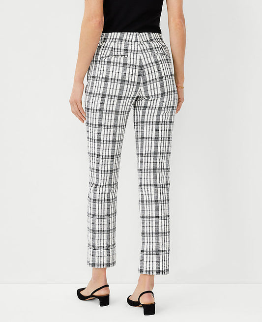 Le pantalon cheville Eva à carreaux - Coupe galbée