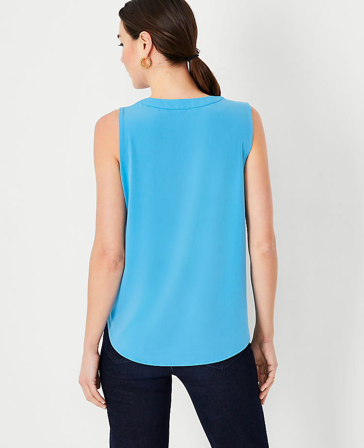 Plisseetop aus Materialmix