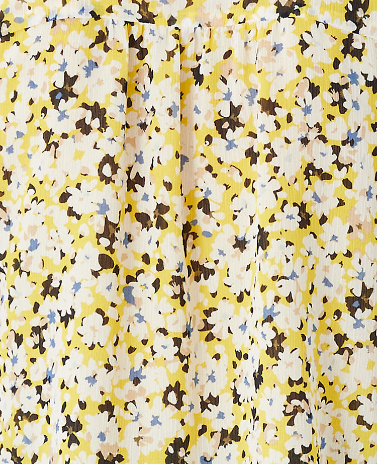 Chemisier à volants et plis nervurés avec imprimé floral