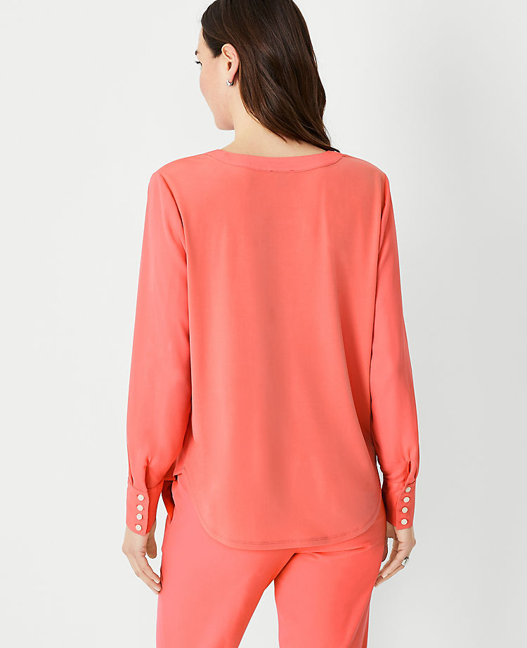 Plisseetop aus Materialmix