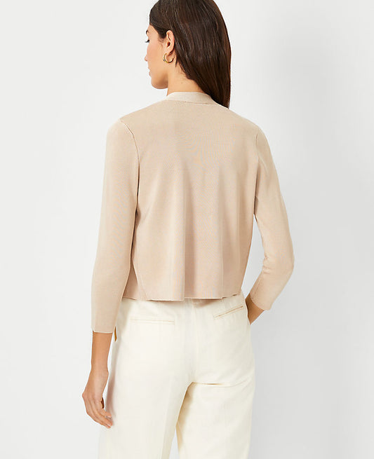 Cardigan court ouvert soyeux