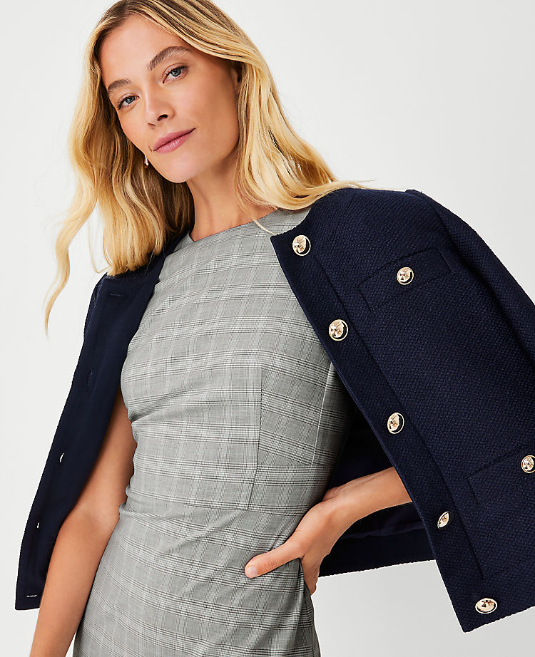 The Cap Sleeve Sheath Dress in Plaid