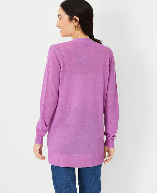 Gilet ouvert en lin mélangé