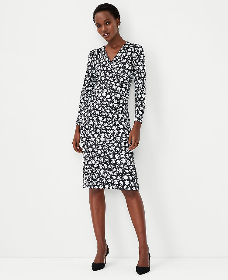Robe midi cache-cœur fleurie