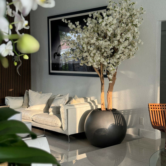 Most popular matte gun metal globe with custom made cherry blossom tree