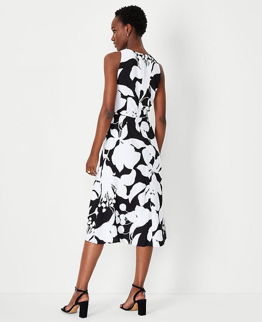 Robe portefeuille sans manches à imprimé floral
