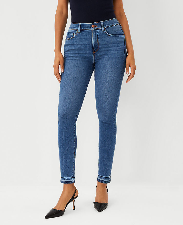 Curvy Sculpting Skinny Jeans mit hohem Bund und Taschen in klassischer mittlerer Waschung