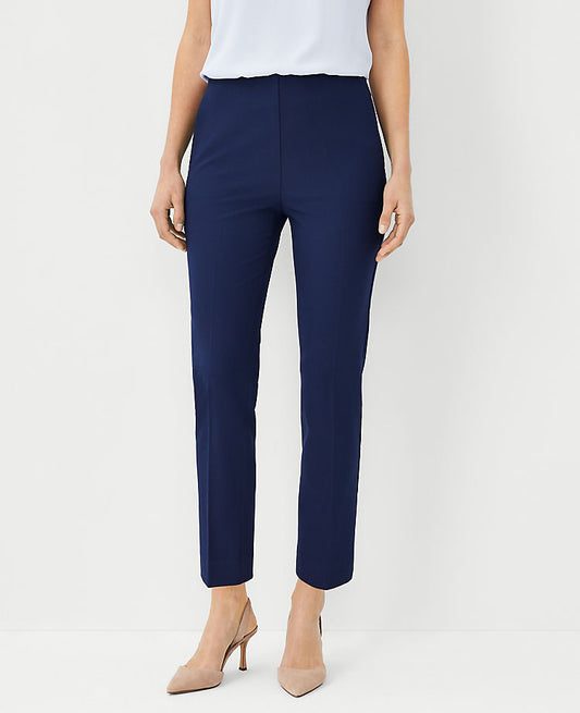 Le pantalon cheville Eva zippé sur le côté en tissu bi-extensible - Coupe galbée