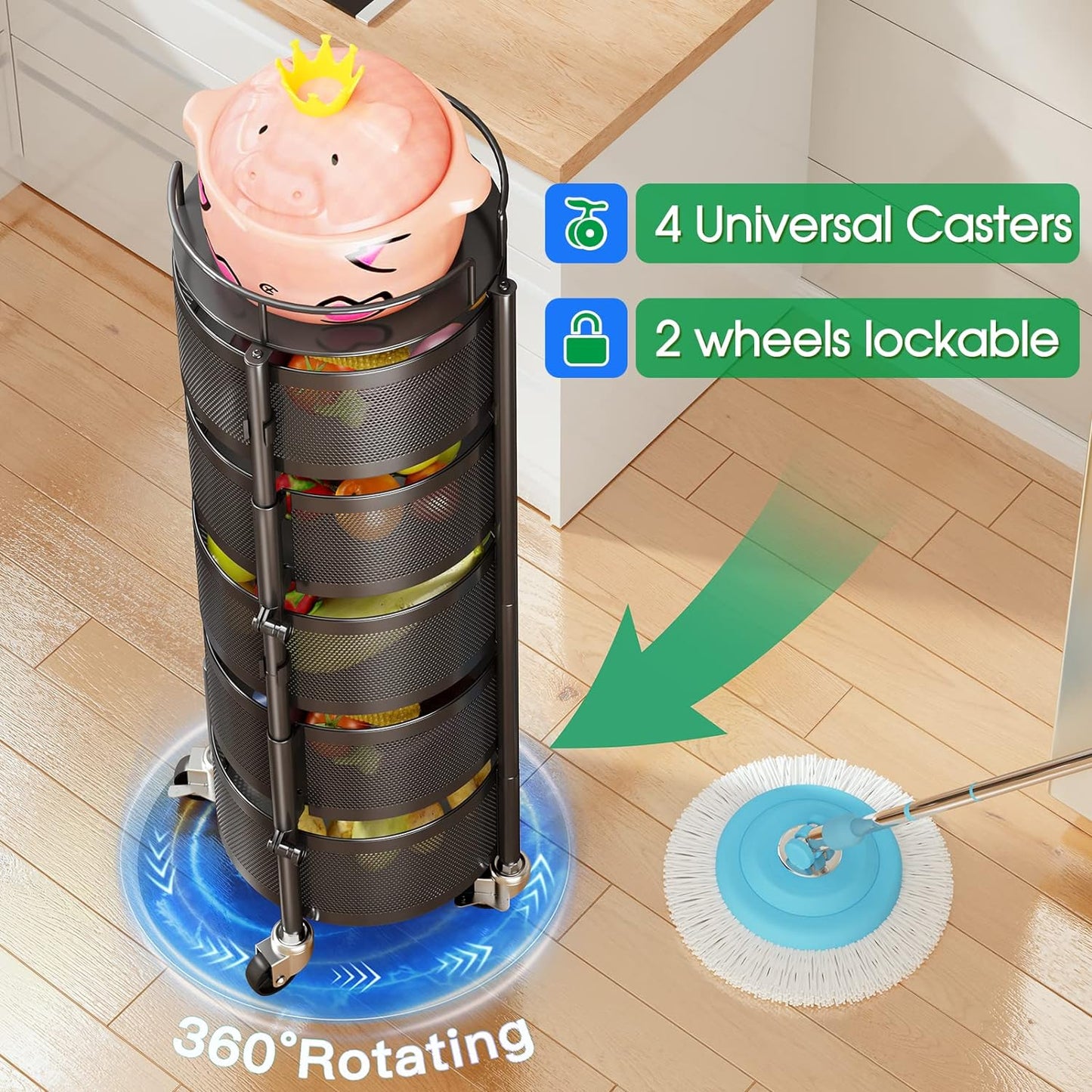 ??Mother's Day Flash Sale??Multifunctional Kitchen Shelf Multi-layer Rotatable Storage Rack