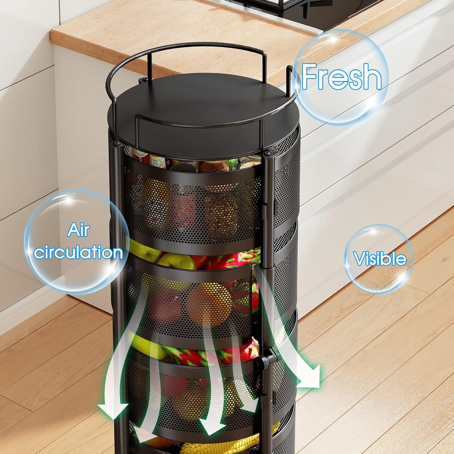 ??Mother's Day Flash Sale??Multifunctional Kitchen Shelf Multi-layer Rotatable Storage Rack