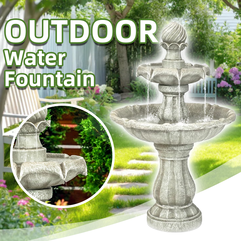 35-Inch 2-Tier Solar Water Fountain Outdoor
