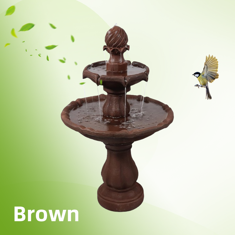 35-Inch 2-Tier Solar Water Fountain Outdoor