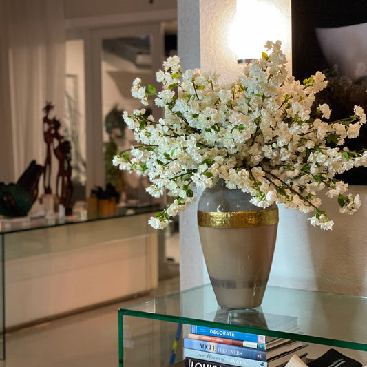 Goddess Vase with White Cherry Blossoms