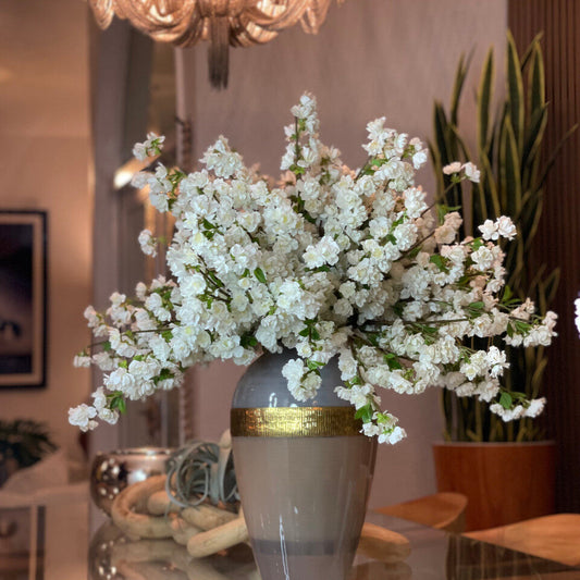 Goddess Vase with White Cherry Blossoms