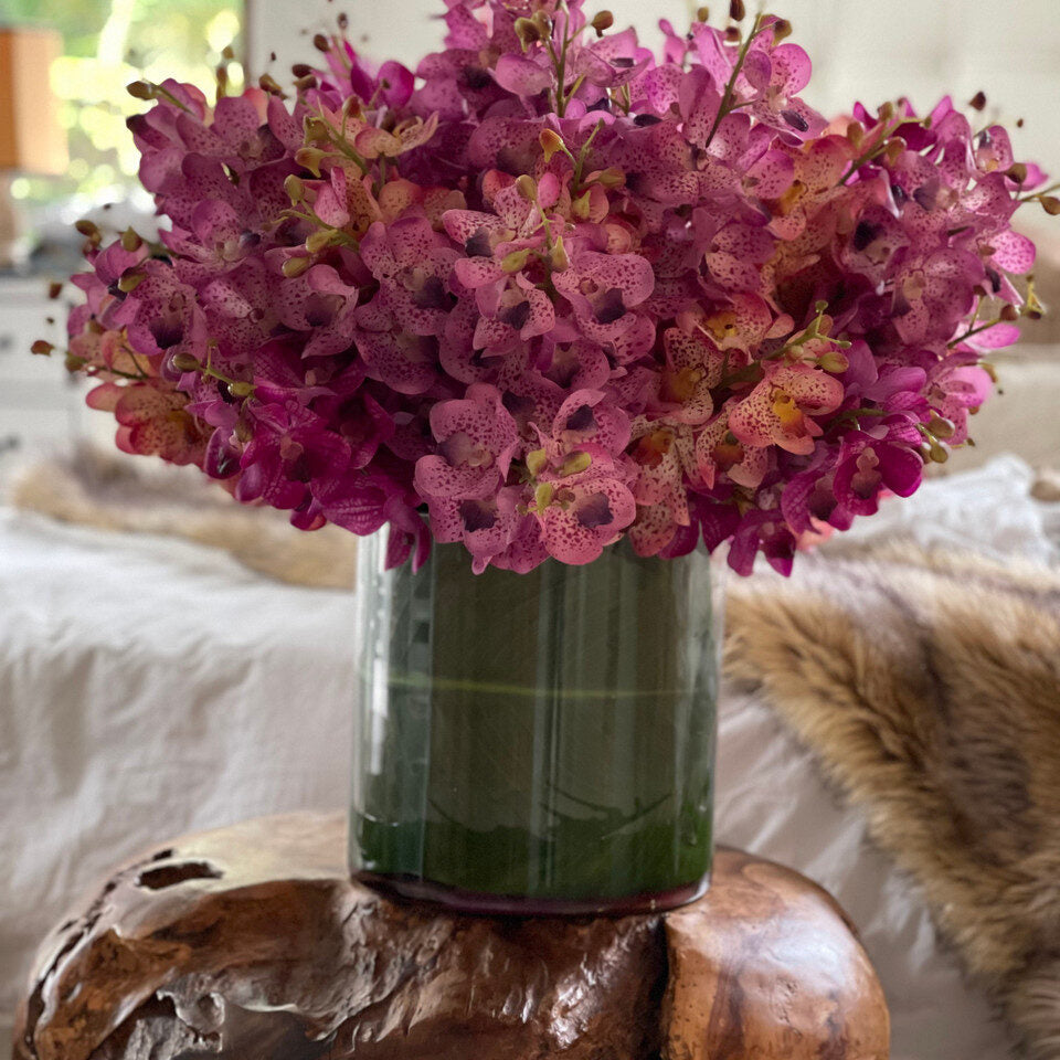Mixed Mokara Orchids in Oversized Rota Cylinder