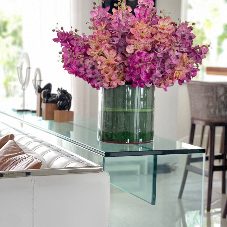 Mixed Mokara Orchids in Oversized Rota Cylinder
