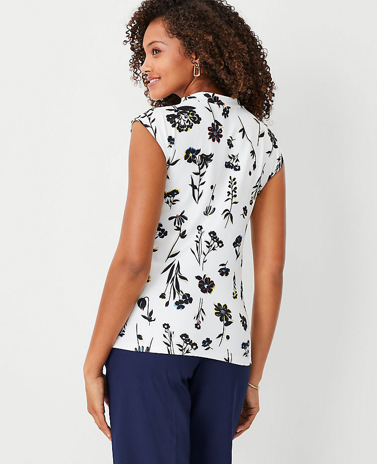 Florales Raffiniertes Stretch-Rollkragentop