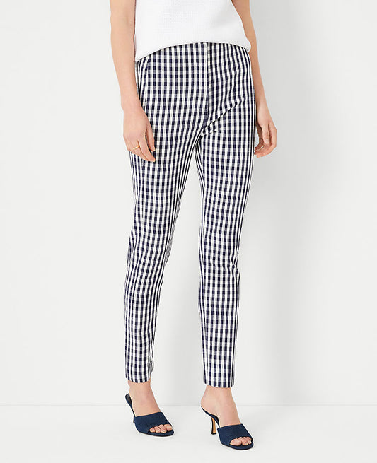 Le pantalon cheville Audrey à carreaux - Coupe galbée