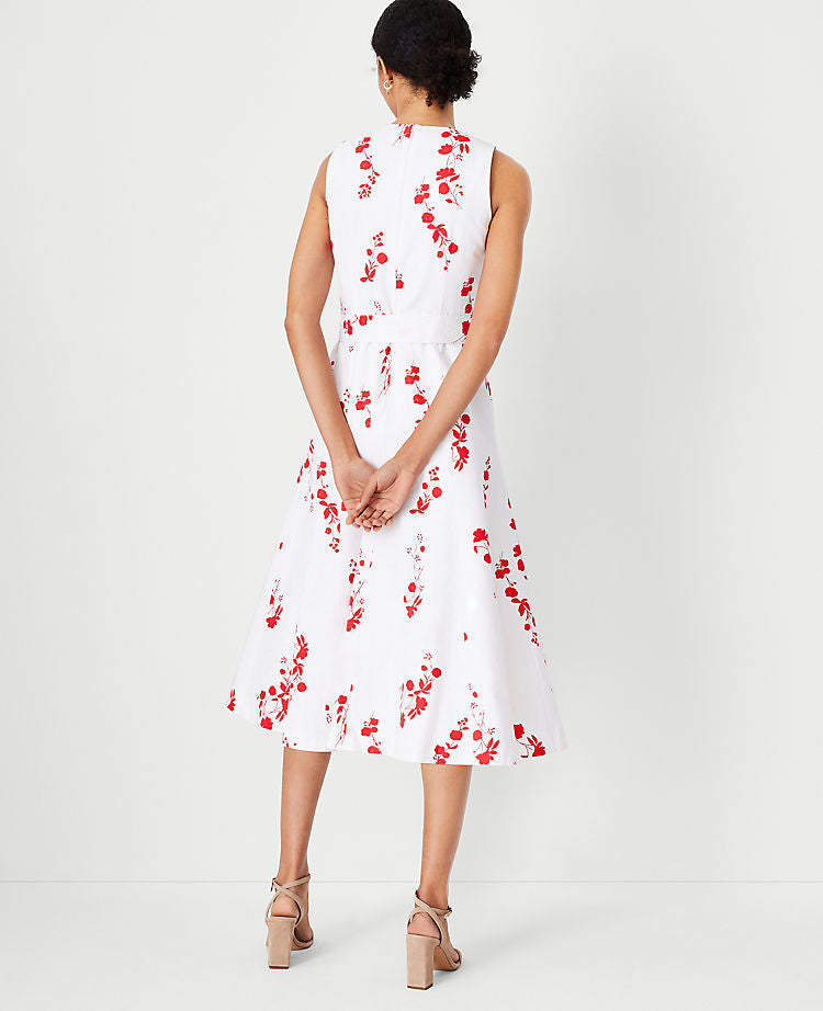Robe patineuse boutonnée fleurie