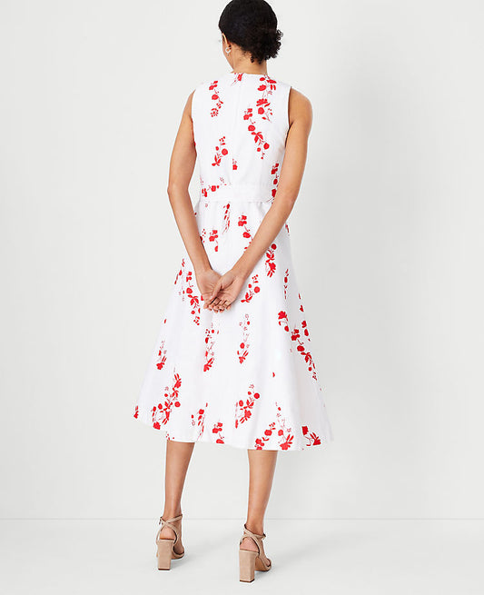 Robe patineuse boutonnée fleurie