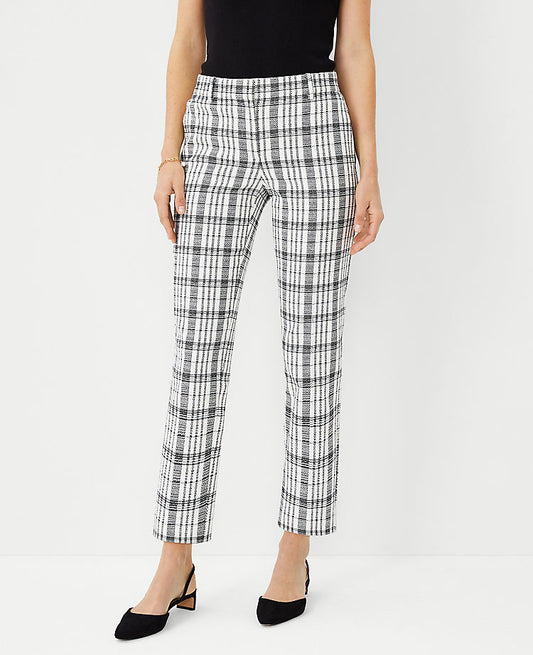 Le pantalon cheville Eva à carreaux - Coupe galbée